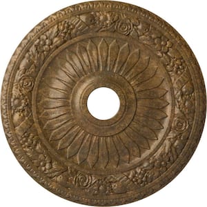 1-1/8 in. x 23-5/8 in. x 23-5/8 in. Polyurethane Bellona Ceiling Medallion, Rubbed Bronze
