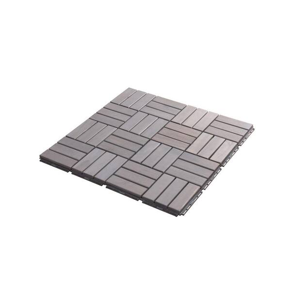 Siavonce 12 in. x 12 in. Light Gray Square Acacia Wood