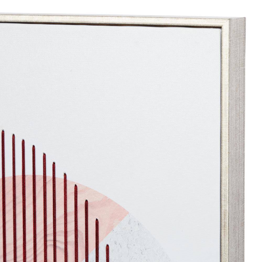 White and Silver Geometric Canvas Wall Art Set, 20" x 32"