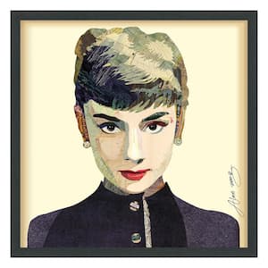 "Audrey" Dimensional Collage Framed Graphic Art Under Glass Wall Art, 25 in. x 25 in.