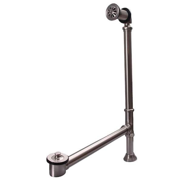 30 in. Adjustable Pivoting Tub Drain, Brushed Nickel