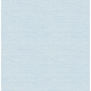 Agave Blue Faux Grasscloth Blue Wallpaper Sample