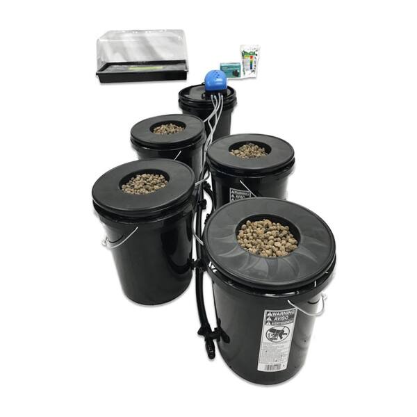 Viagrow Recirculating Deep Water Culture (DWC) 4-Bucket Hydroponic System Kit