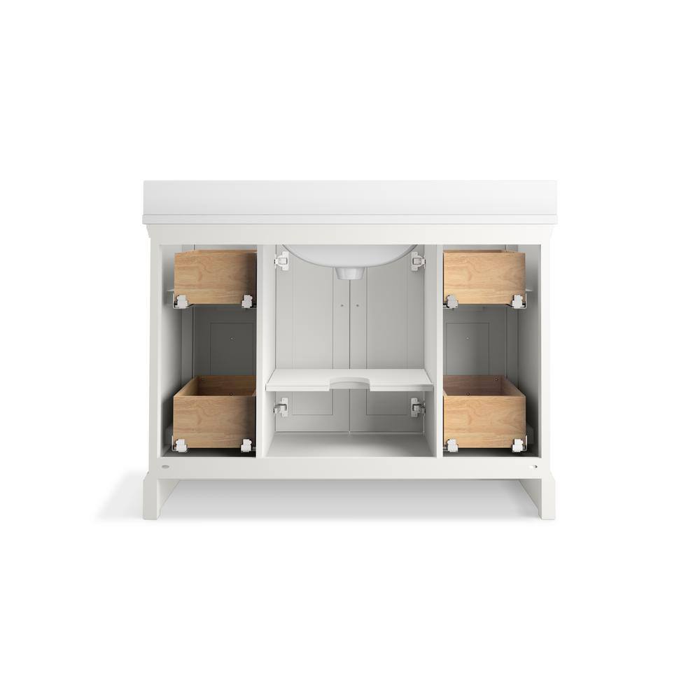 Charlemont 48" Dark Warm Gray Bathroom Vanity with Quartz Top