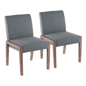 Carmen Teal Fabric and White Washed Wood Side Dining Chair (Set of 2)