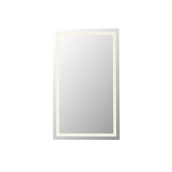 Unbranded Timeless Home 60 in. W x 36 in. H Rectangular LED Frameless Mirror