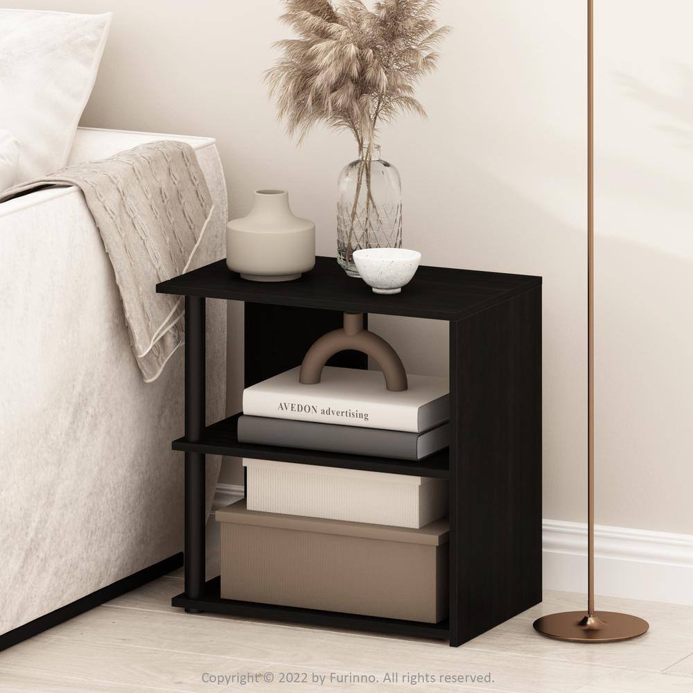 Espresso Black 2-Tier Laminated End Table