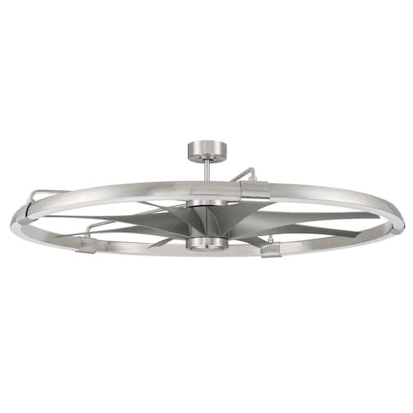 CRAFTMADE Axel 57 in. Indoor Brushed Nickel Ceiling Fan and Integrated LED Light, Smart Wi-Fi Enabled Remote with Voice Activation
