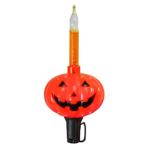 9 ft. 10-Light Jack O'Lantern Pumpkin Halloween Bubble Light Set in Black Wire