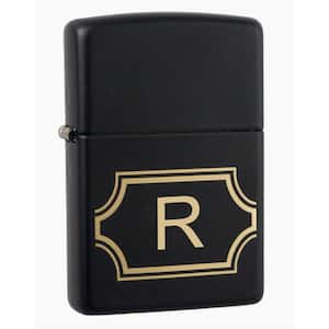 Black Matte Lighter with Initial "R"