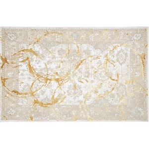 Penina Abstract Gold 2 ft. x 3 ft. Area Rug