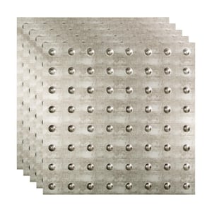 Dome 2 ft. x 2 ft. Crosshatch Silver Lay-In Vinyl Ceiling Tile (20 sq. ft.)