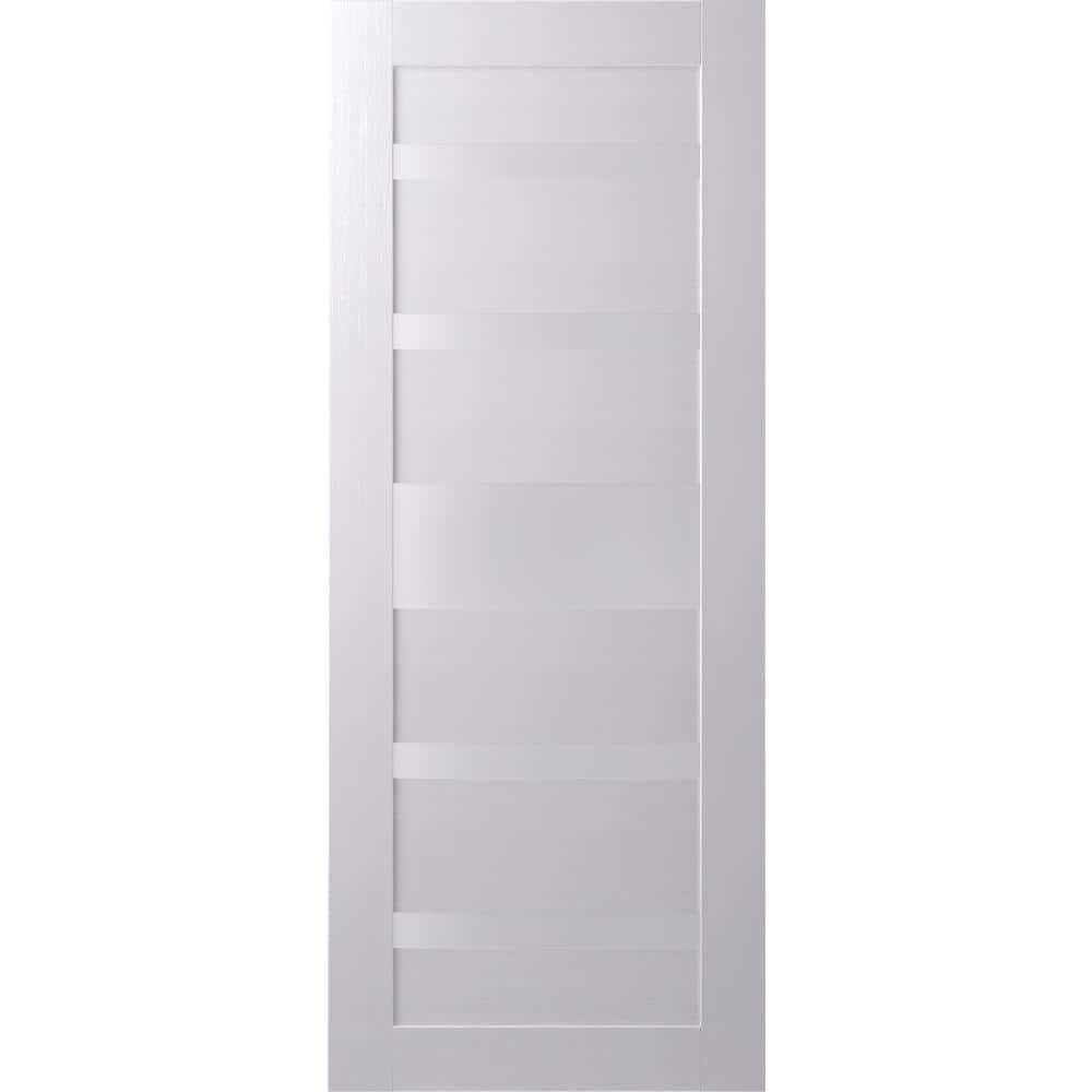 Gina 32 in. x 80 in. 5-Lite No Bore Solid Core Frosted Glass Bianco Noble Wood Composite Interior Door Slab price history on PriceWatchPro