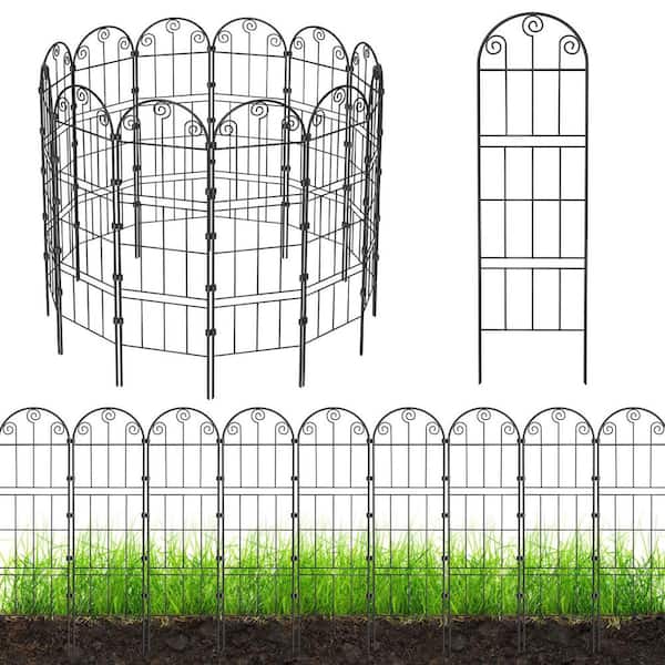 Oumilen 47 in. Rustproof Metal Garden Fence (8-Pack)