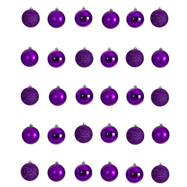 Nearly Natural 2.5 in. Shatterproff Holiday Christmas Ornament Set with Re-Useable Storage Container (30-Pack)