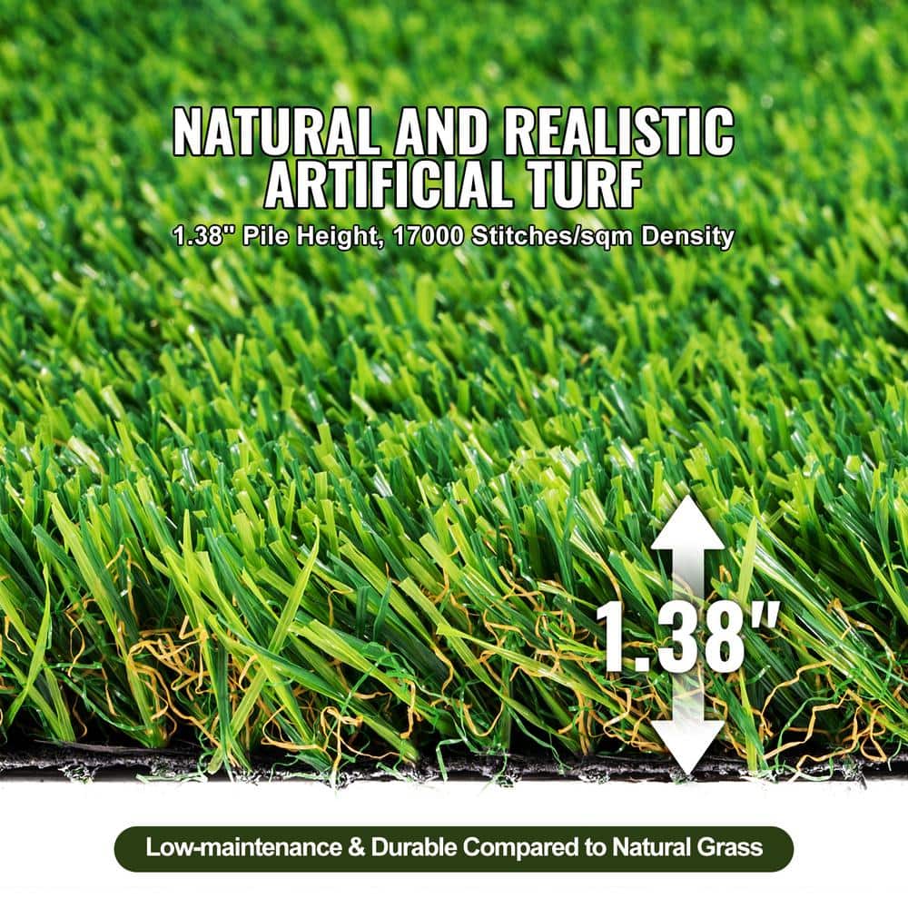 VEVOR 5 x 10 ft Green Artificial Grass Turf with Drainage Holes