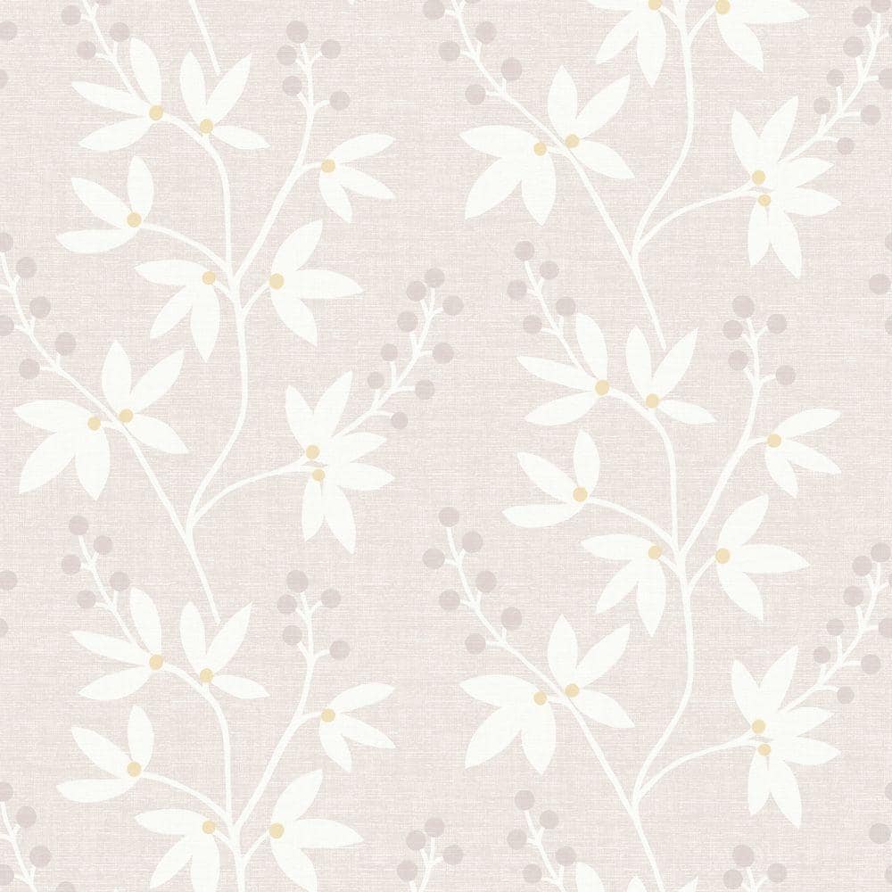 Beacon House Currant Beige Botanical Trail Beige Wallpaper Sample 2535