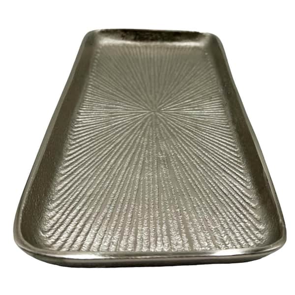 castellousa Aluminum Decorative Modern Silver Tray