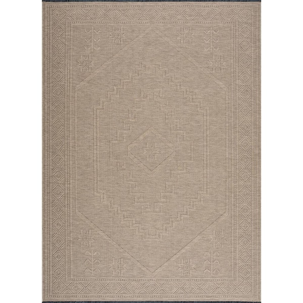 Alma Brown 9 ft. x 12 ft. Moroccan Machine Washable Indoor Area Rug