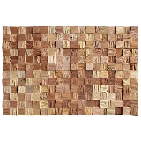 Wallscapes 1 in. x 14 in. x 1 ft., Americano Meranti Cube Square Edge Hardwood Boards (8-Pack, 11. 16 sq. ft.)
