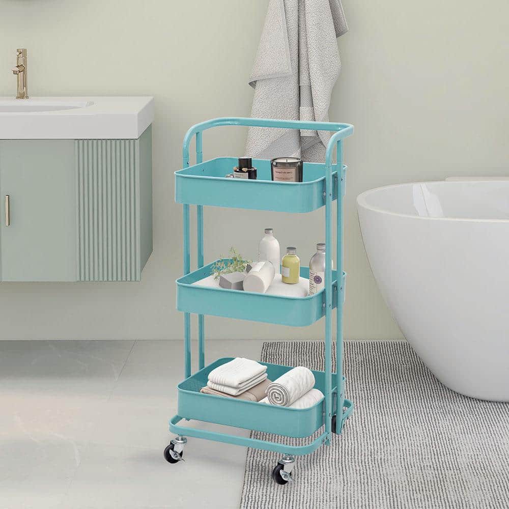 Simply Tidy Gramercy 3 Tier Rolling Storage Cart with Peg Board, Teal, 1  Piece - Ralphs