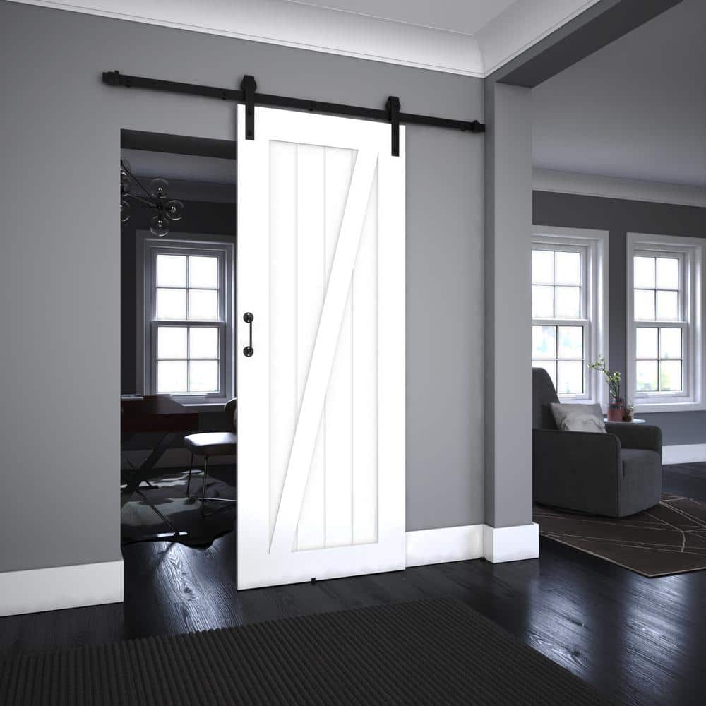 72-Inch Matte Black Steel Single Barn Door Kit