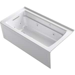 Archer 60 in. Left-Hand Drain Rectangular Apron Front Whirlpool and Air Bath Bathtub in White