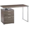 Benjara 24 In. Rectangular Gray 3 Drawer Writing Desk BM159072 - The ...