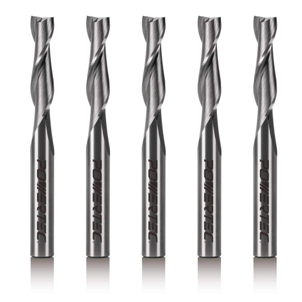 1/4 in. Shank x 1/4 in. Bit Cut Solid Carbide Spiral Router Bit, for use on CNC, Woodworking and Router Tool (5-Pack) price history on PriceWatchPro