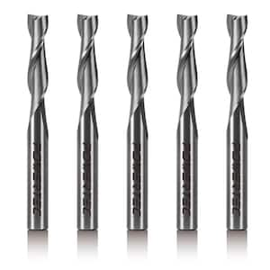 1/4 in. Shank x 1/4 in. Bit Cut Solid Carbide Spiral Router Bit, for use on CNC, Woodworking and Router Tool (5-Pack)