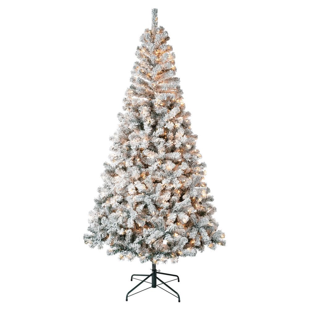 National Tree Company First Traditions 7.5 ft. Acacia Flocked PreLit ...