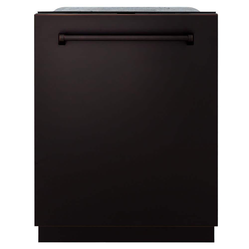 ZLINE Kitchen and Bath Monument Series 24 in. Top Control 6-Cycle Tall Tub Dishwasher with 3rd Rack in Oil Rubbed Bronze