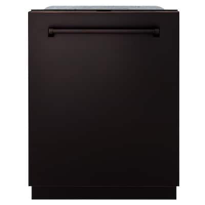 ZLINE 24" Tub Top Touch Control Dishwasher Monument 3rd Rack 45dBa in Stainless Steel with Oil Rubbed Bronze