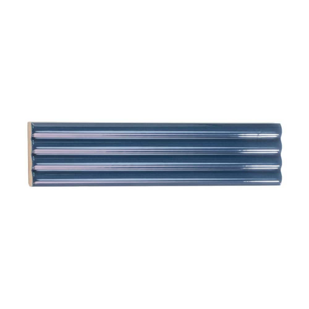 Arte Glossy Blue Ceramic Subway Tile 2" x 8"