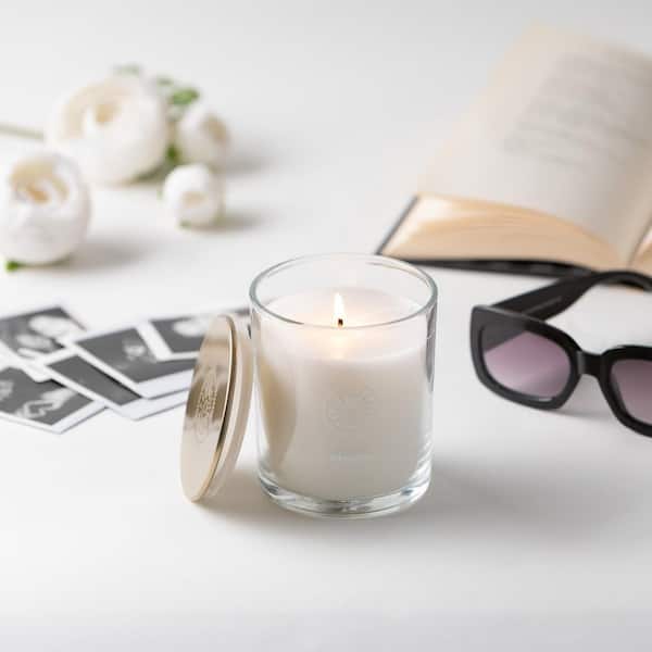 Vance Kitira Weekend Citrus and Fig Scented Single Wick White Jar Candle, 60-Hour Burn Time