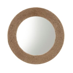 26 in. W. x 26 in. H Round Jute Natural Jute Rope Frame Wall Mirror