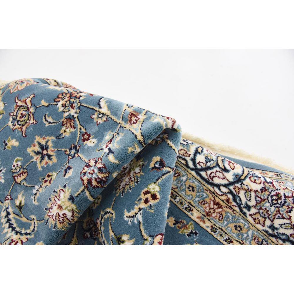 Serenity Blue Medallion 5' x 8' Easy-Care Synthetic Indoor Rug