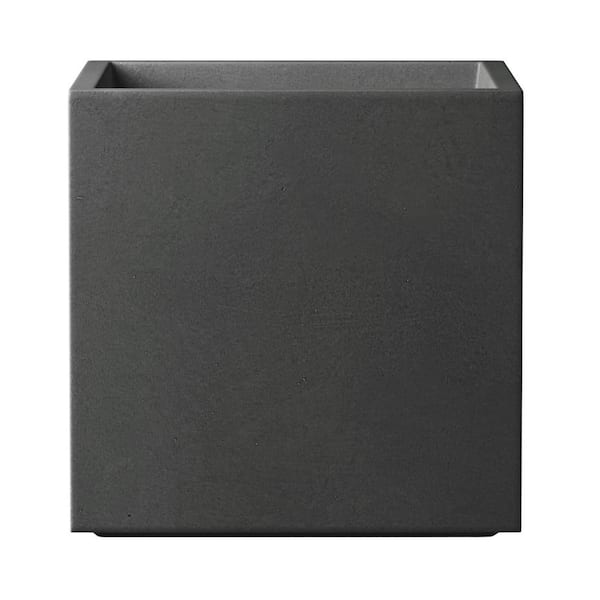 Kante 12 in. W Weathered Concrete Square Planter, Outdoor Indoor, Lightweight, Weather Resistant, with Drainage Hole