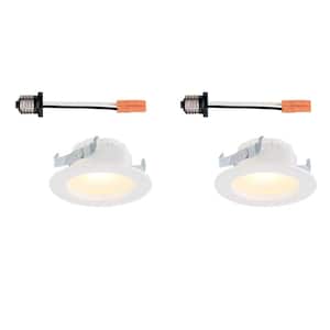 4 in. White Integrated LED Recessed Can Light Trim (2-Pack)