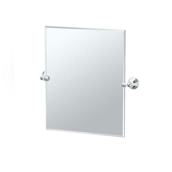 Gatco Charlotte 20 in. W x 24 in. H Frameless Rectangular Beveled Edge Bathroom Vanity Mirror in Chrome