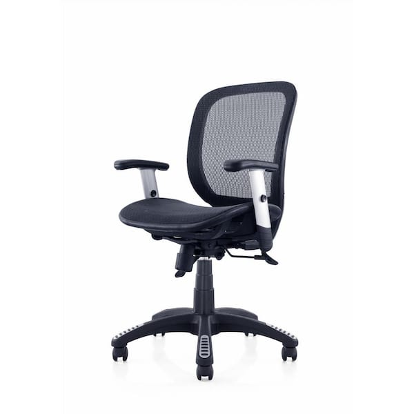 25.4 in. Width Big and Tall Black Mesh Ergonomic Chair with Wheels