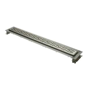 28 in. Stainless Steel Linear Shower Drain with Serenity Grate