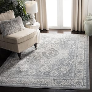 Isabella Gray/Cream 5 ft. x 8 ft. Floral Medallion Area Rug