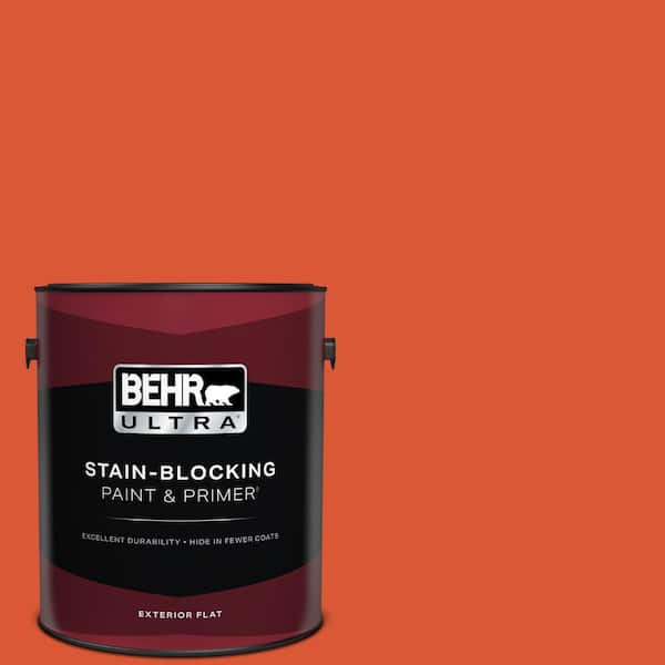 BEHR ULTRA 1 gal. #P190-7 Inferno Flat Exterior Paint & Primer