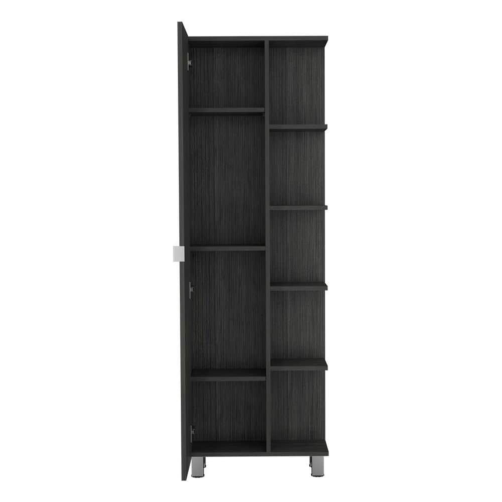 20.20 in. W x 8.50 in. D x 62.20 in. H Particle Board Freestanding Linen Cabinet w/5-Shelves in Smokey Oak price history on PriceWatchPro