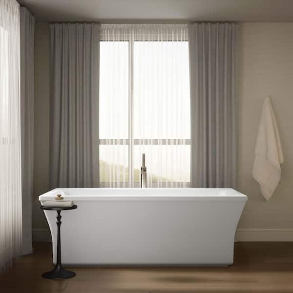 36ナチュラル KOHLER Stargaze 72 in. x 36 in. Soaking Bathtub with Center