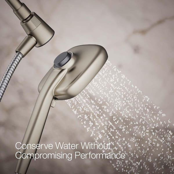 KOHLER Fordra 3-Spray Patterns with 1.75 GPM 5.375 in. Wall Mount Handheld Shower Head in Vibrant Brushed Nickel