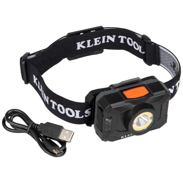 Klein Tools Rechargeable 2-Color LED with Adjustable Strap, 800 8 Settings 56414 The Home Depot