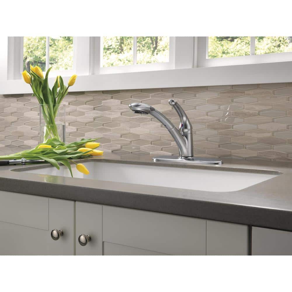 Arctic Stainless Steel Single Handle Pull-Out Kitchen Faucet
