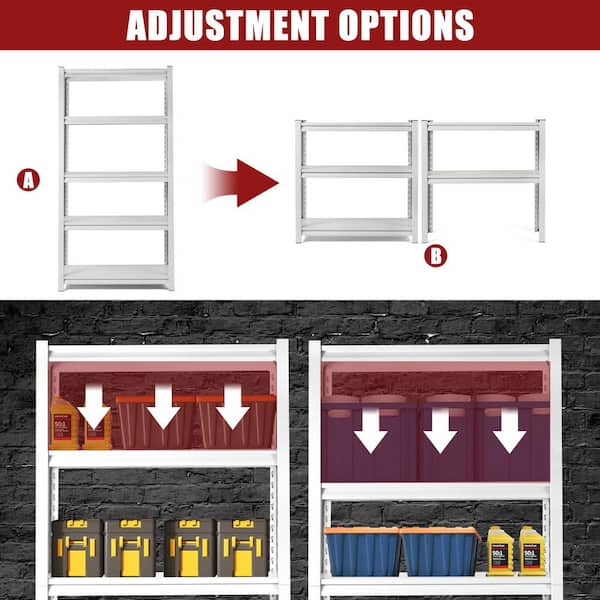Siavonce 5-Tiers Metal Heavy Duty Adjustable Garage Storage